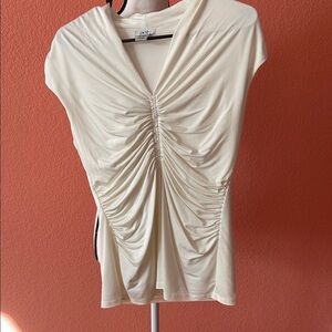 Cream Ruched Top